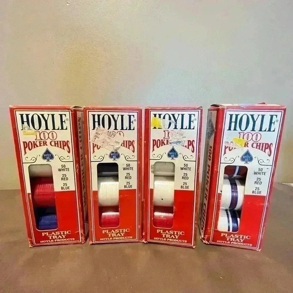 hoyle poker chips Other - Vintage 1992 100 Poker Chips By Hoyle Total 4boxes , New in Box, Made in USA